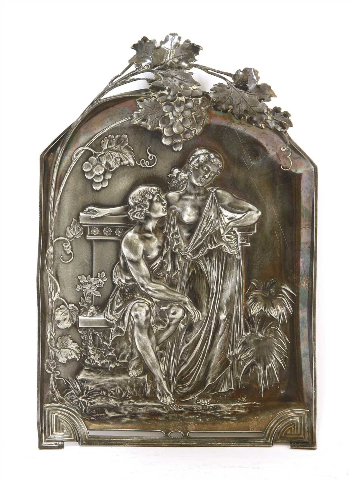 A WMF pewter wall plaque,