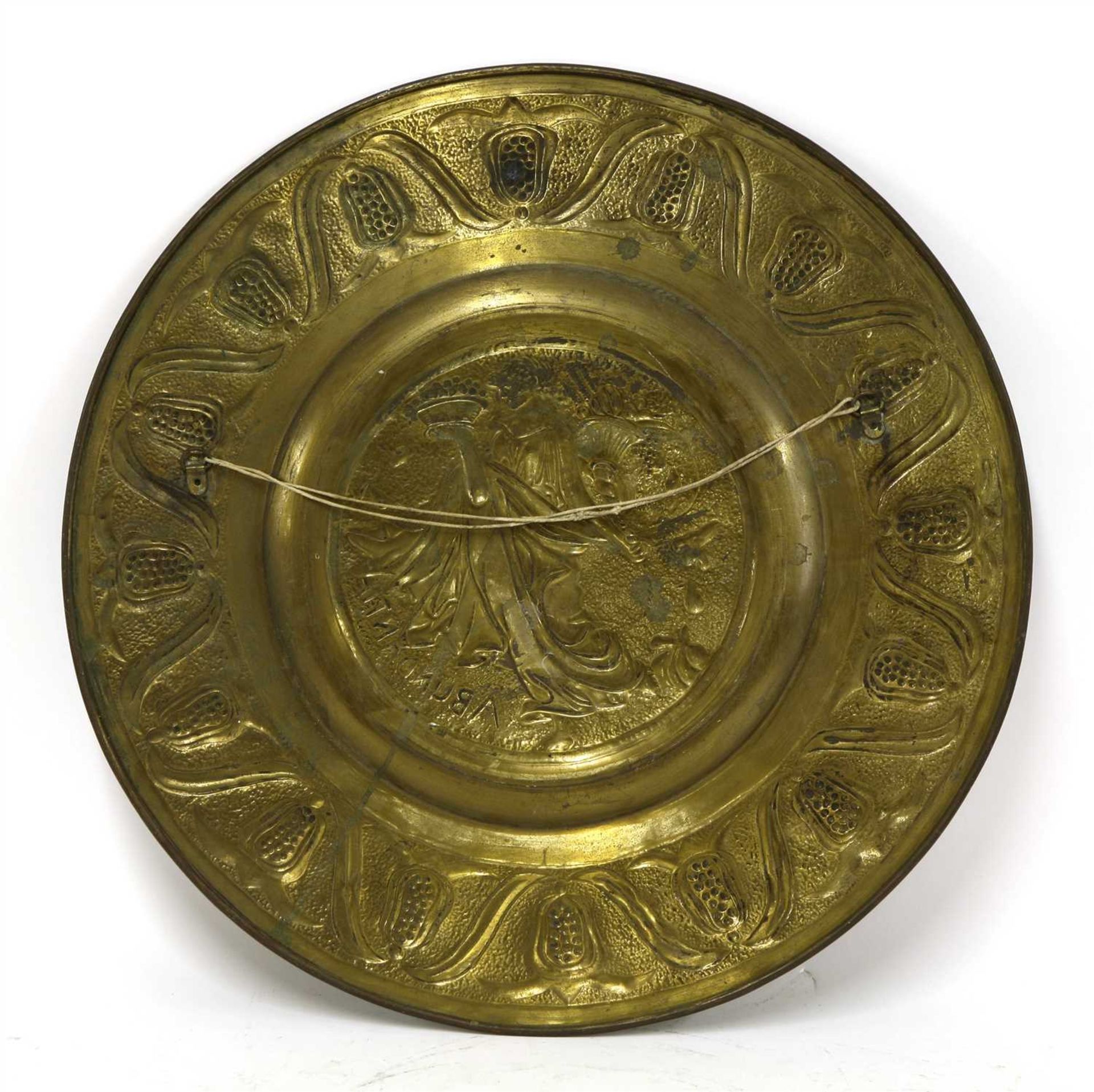 An Arts and Crafts brass charger, - Image 2 of 3