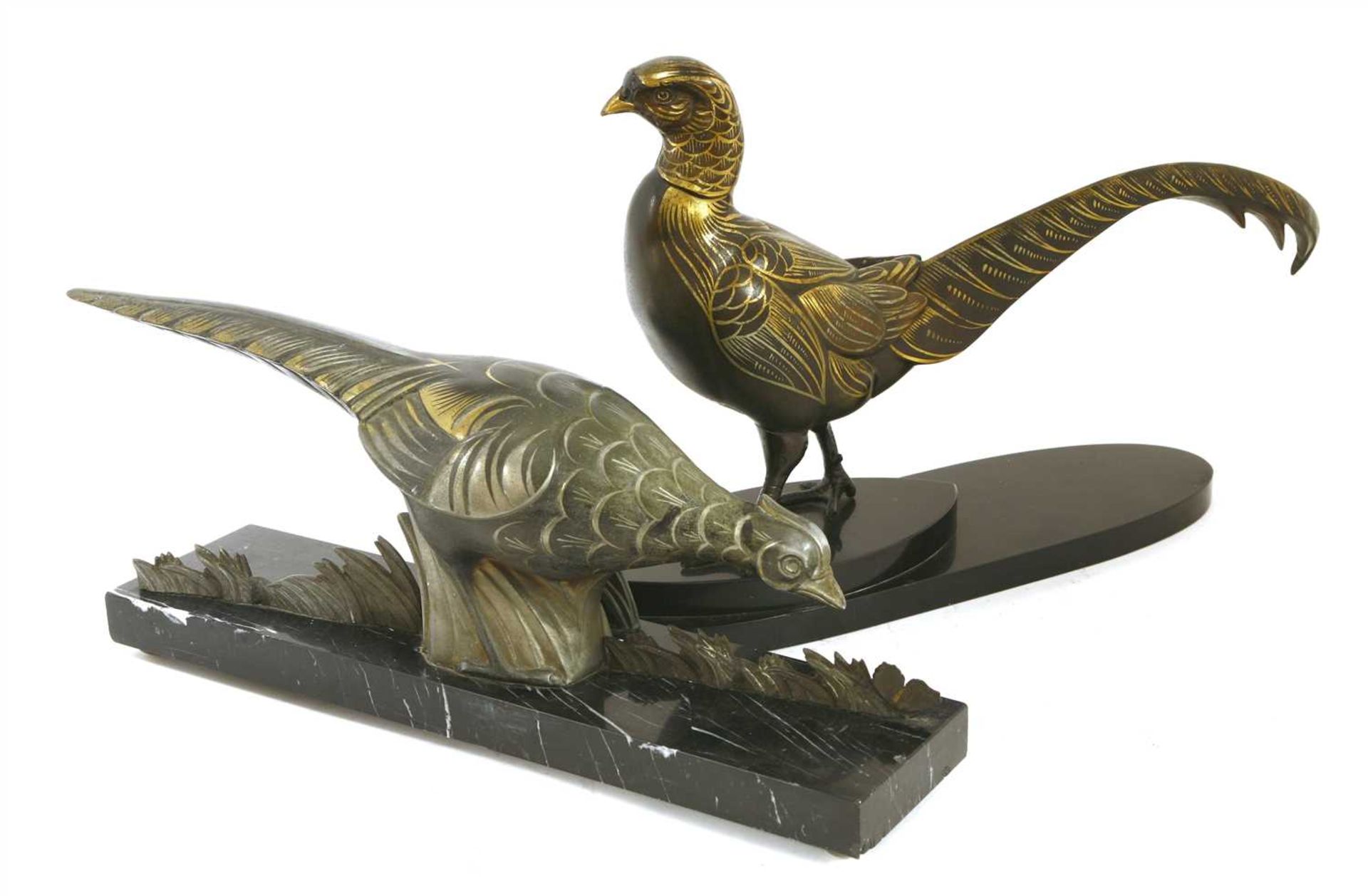 An Art Deco spelter figure of a pheasant, - Image 2 of 2