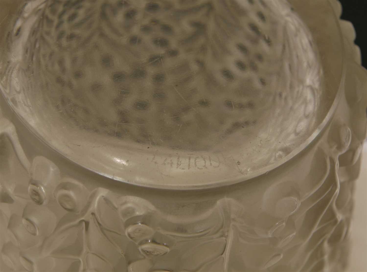 A Lalique moulded glass vase, - Image 2 of 2