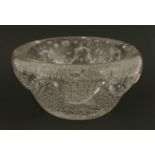 A Daum heavy glass bowl,
