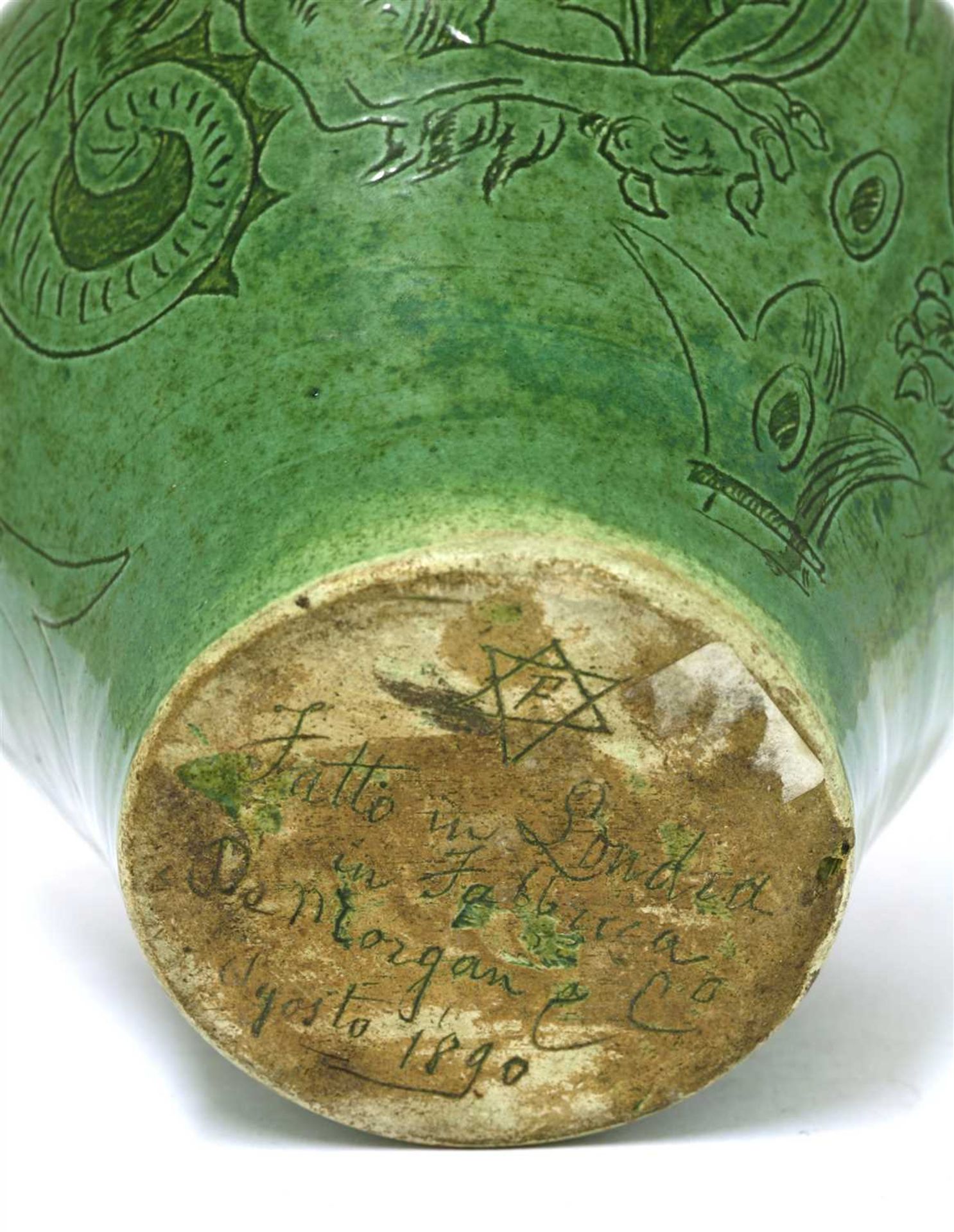 A green-glazed pottery vase, - Image 3 of 3