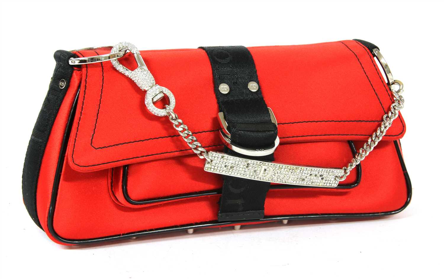 Christian Dior Red Satin Handbag