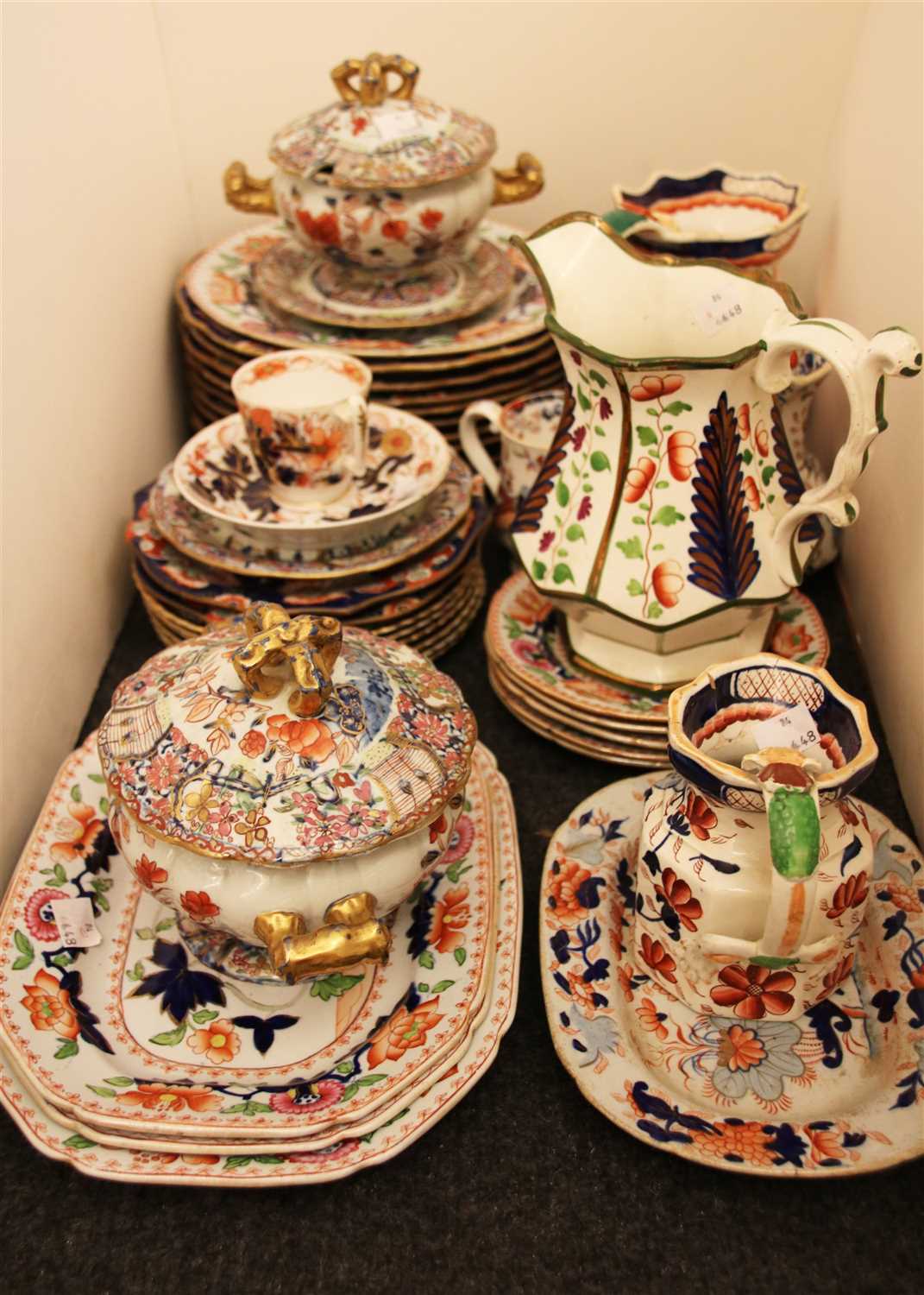 A mixed lot of 19th century ironstone pieces to include a pair of lidded tureens, - Image 2 of 2