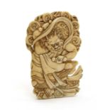 A Chinese ivory plaque,