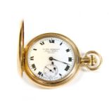 A James Walker rolled gold top wind hunter pocket watch