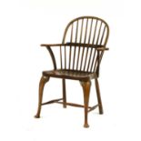 19th century stick back elbow chair,