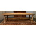 An oak farmhouse table,