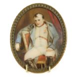 A Cope, 19th century oval portrait miniature on ivory,