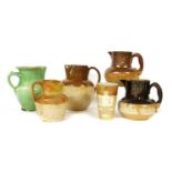 A collection of salt glazed stoneware items,