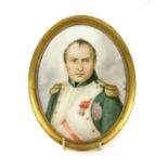 A 19th Century oval portrait miniature on porcelain,