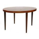 A Danish rosewood circular dining table,