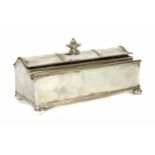 A silver plated desk stand,