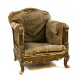 19th century gilt framed armchair,