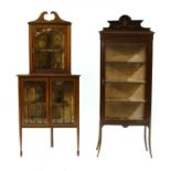 An Edwardian mahogany and cross banded corner display cabinet,