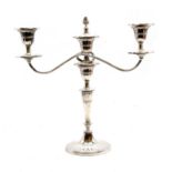 An Elizabeth II silver candelabrum,