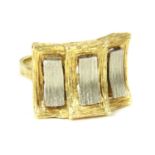 A 1970s 18ct two colour gold dress ring