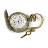 A Turkish silver key wind hunter pocket watch,