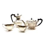 A George V silver four piece tea set,