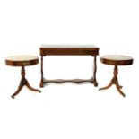 A 19th century mahogany and leather inset writing table,