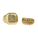 A 9ct gold keeper ring,