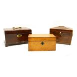 Three 18th and 19th century tea caddies,