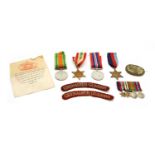 A named WWII Grenadier Guards medal and patch collection,