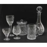 A collection of cut crystal glass and wares,