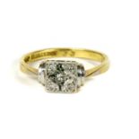 An Art Deco five stone diamond ring