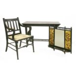 An Aesthetic ebonised and gilt side table,