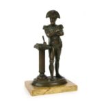 A 19th century bronze statuette of Napoleon