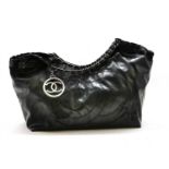 A Chanel extra-large black vinyl Coco Cabas tote