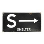 A World War Two double sided air shelter enamel sign