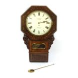 A Victorian mahogany drop dial dial wall clock