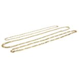 A 9ct gold curb and bar link chain,