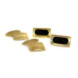 A pair of 9ct gold onyx cufflinks,