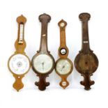 A collection of sixteen various 19th century wheel barometers,