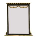 A Napoleon III designed ebonised and parcel gilt pier mirror,