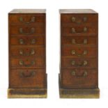 A pair of 19th century mahogany pedestal chests,