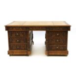 An oak partners desk,