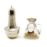A silver mounted glass toddy measure,