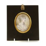 A George III miniature painting of a lady,