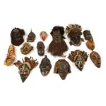 A large collection of African tribal masks,