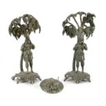 A pair of silver plated stands,
