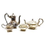A four piece silver tea and coffee set,
