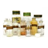 A collection of apothecary bottles,