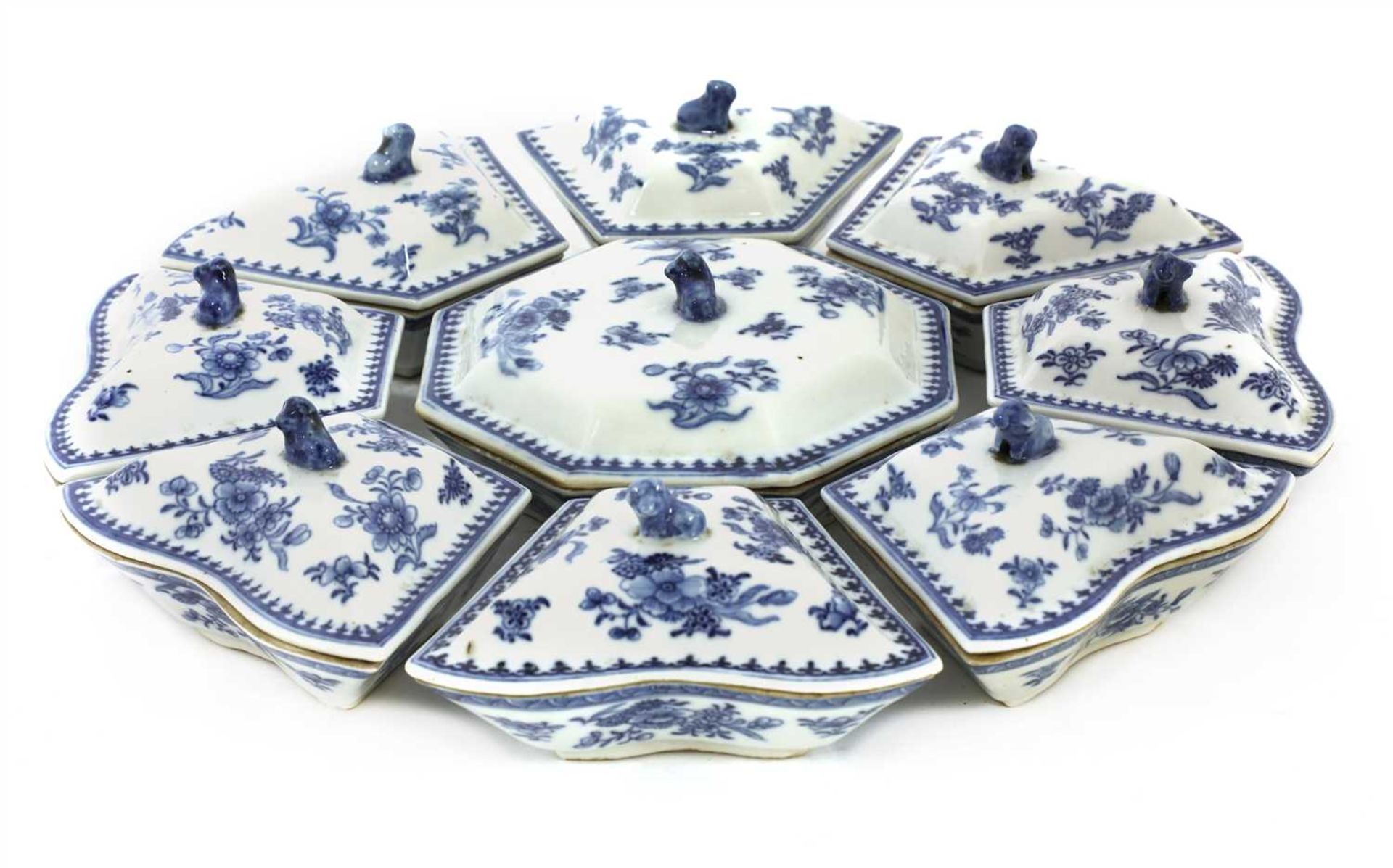 A set of Chinese blue and white sweetmeat dishes, - Image 2 of 2