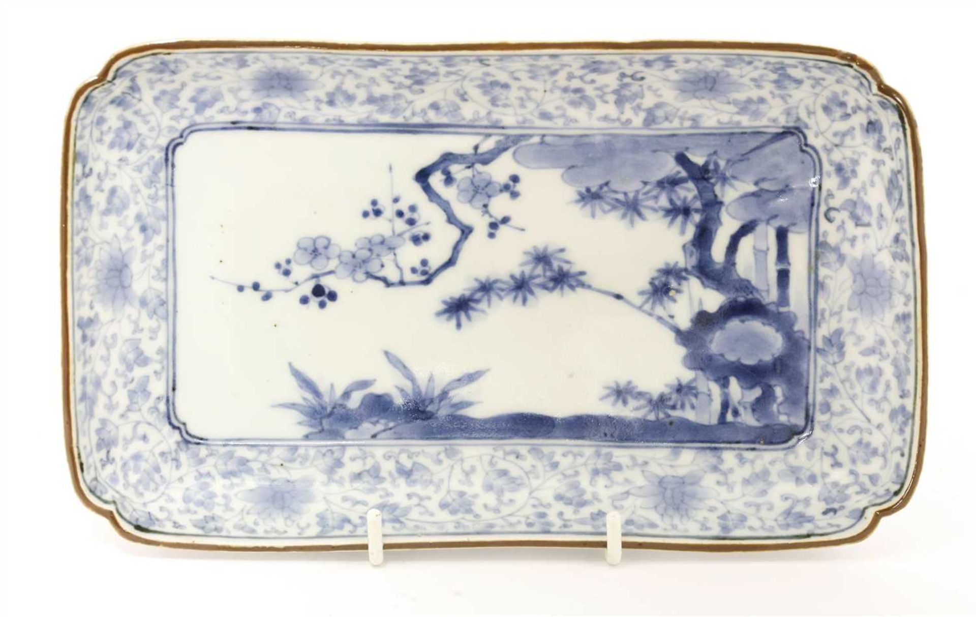 A Japanese blue and white dish,