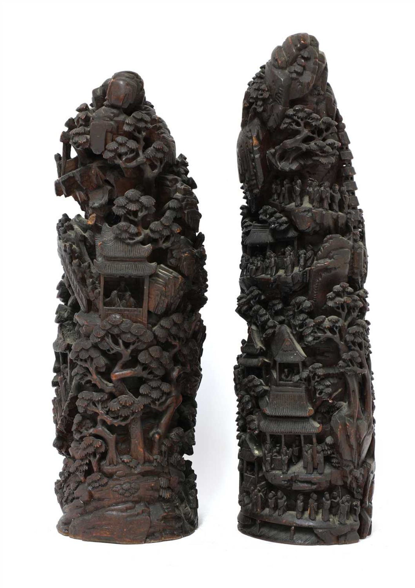 Two Chinese bamboo carvings, - Image 2 of 4