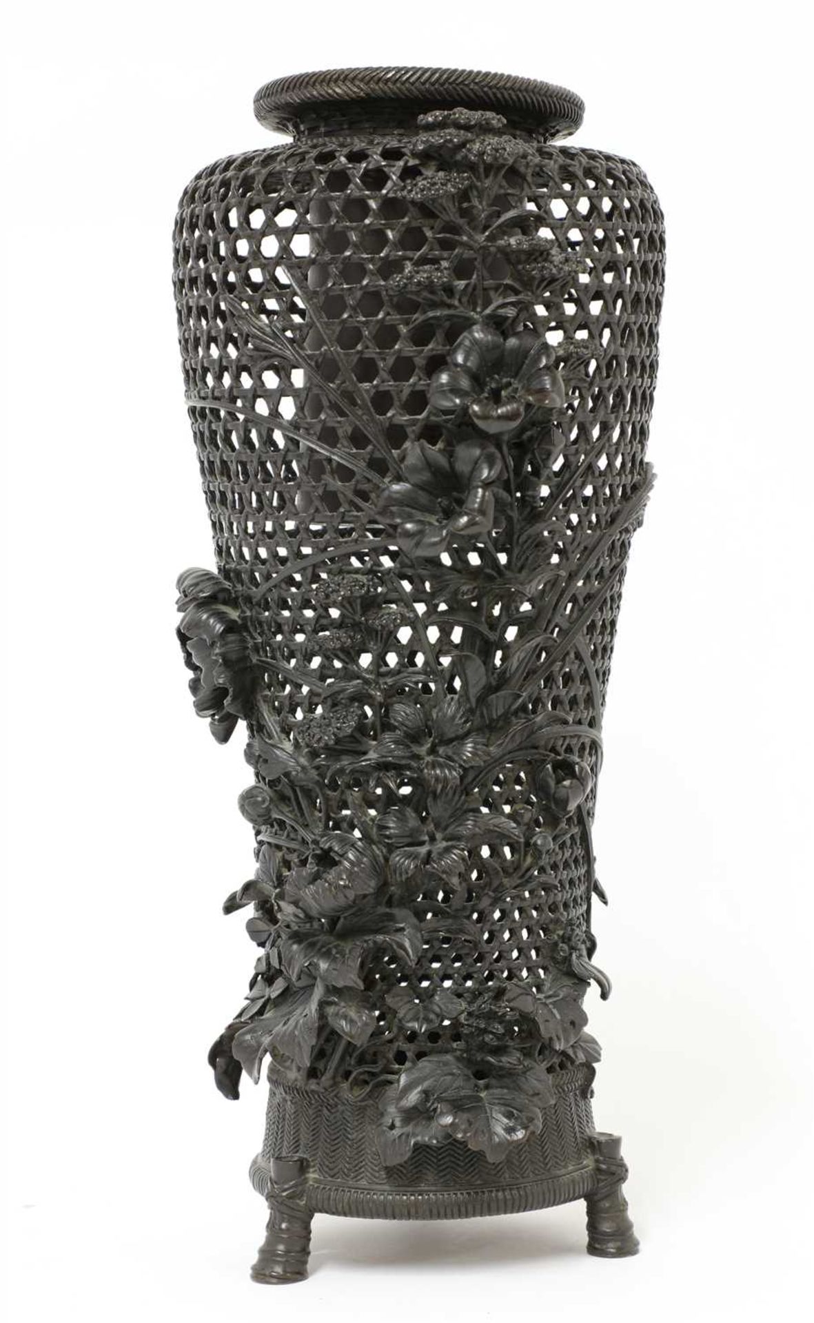 A Japanese bronze vase,